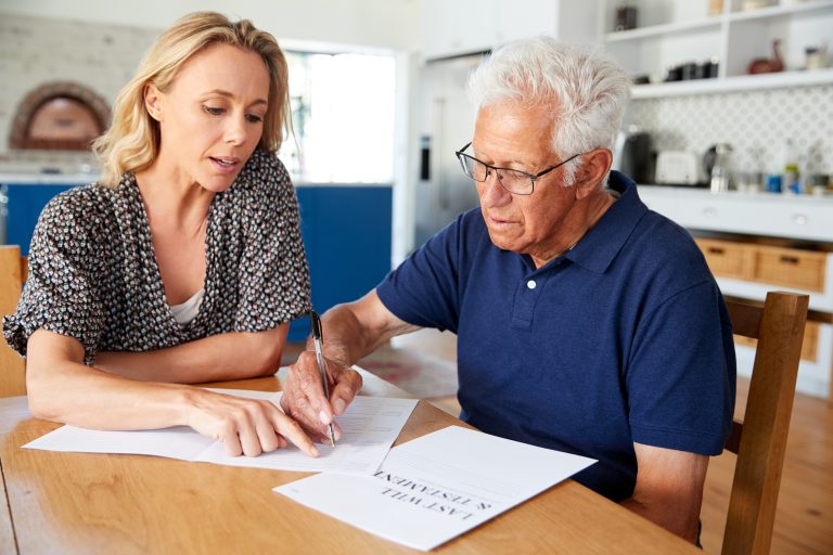 Person reviewing financial obligations owed by a deceased estate