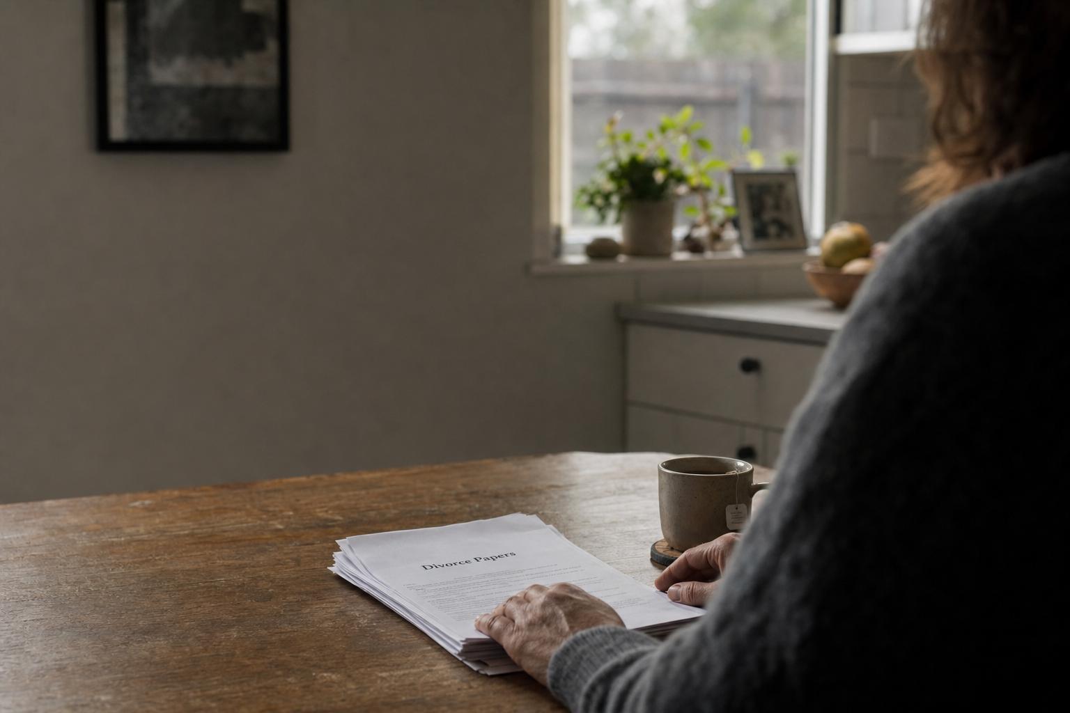 Featured image for How to Navigate Divorce and Separation in Australia - An intimate overtheshoulder shot of a middleaged per