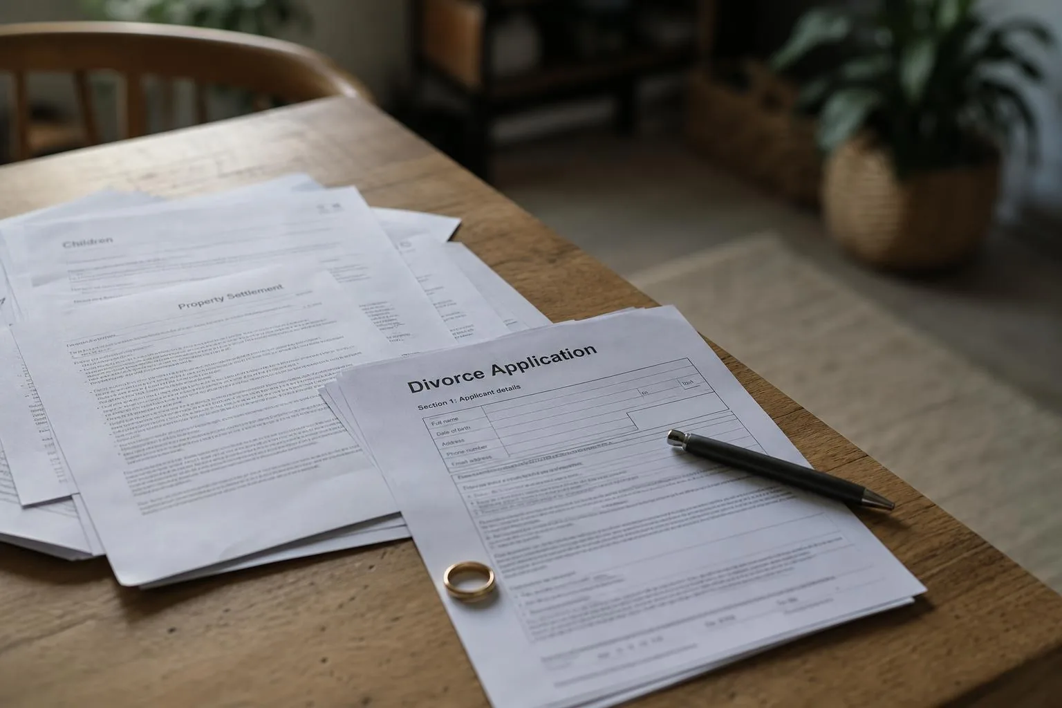 Featured image for Divorce Process in Queensland: a Step-by-step Guide - A closeup image capturing the corner of a dining tab