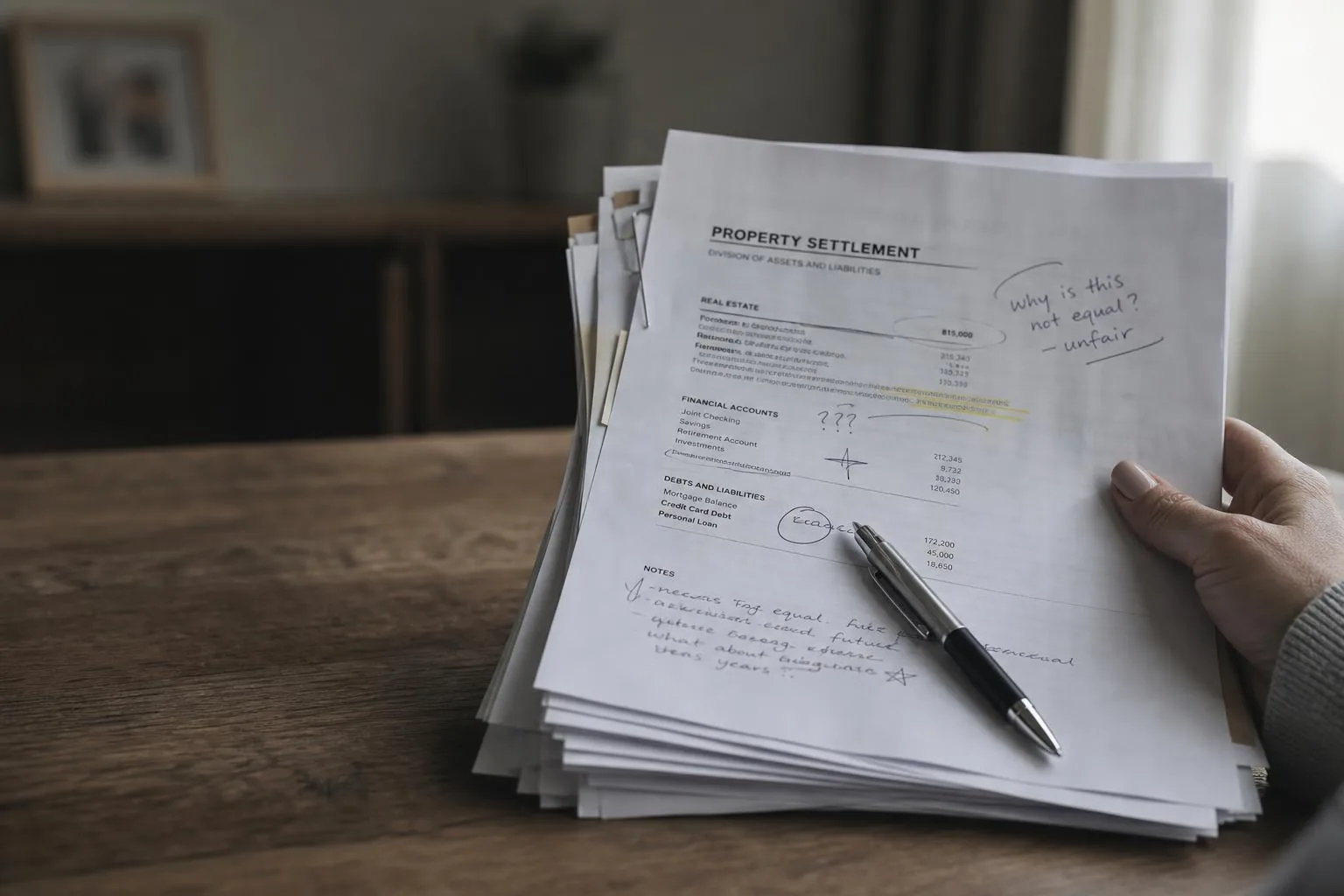 Featured image for Ex-husband Delaying Property Settlement: What to Do? - A desaturated mutedtoned image captures a closeup o
