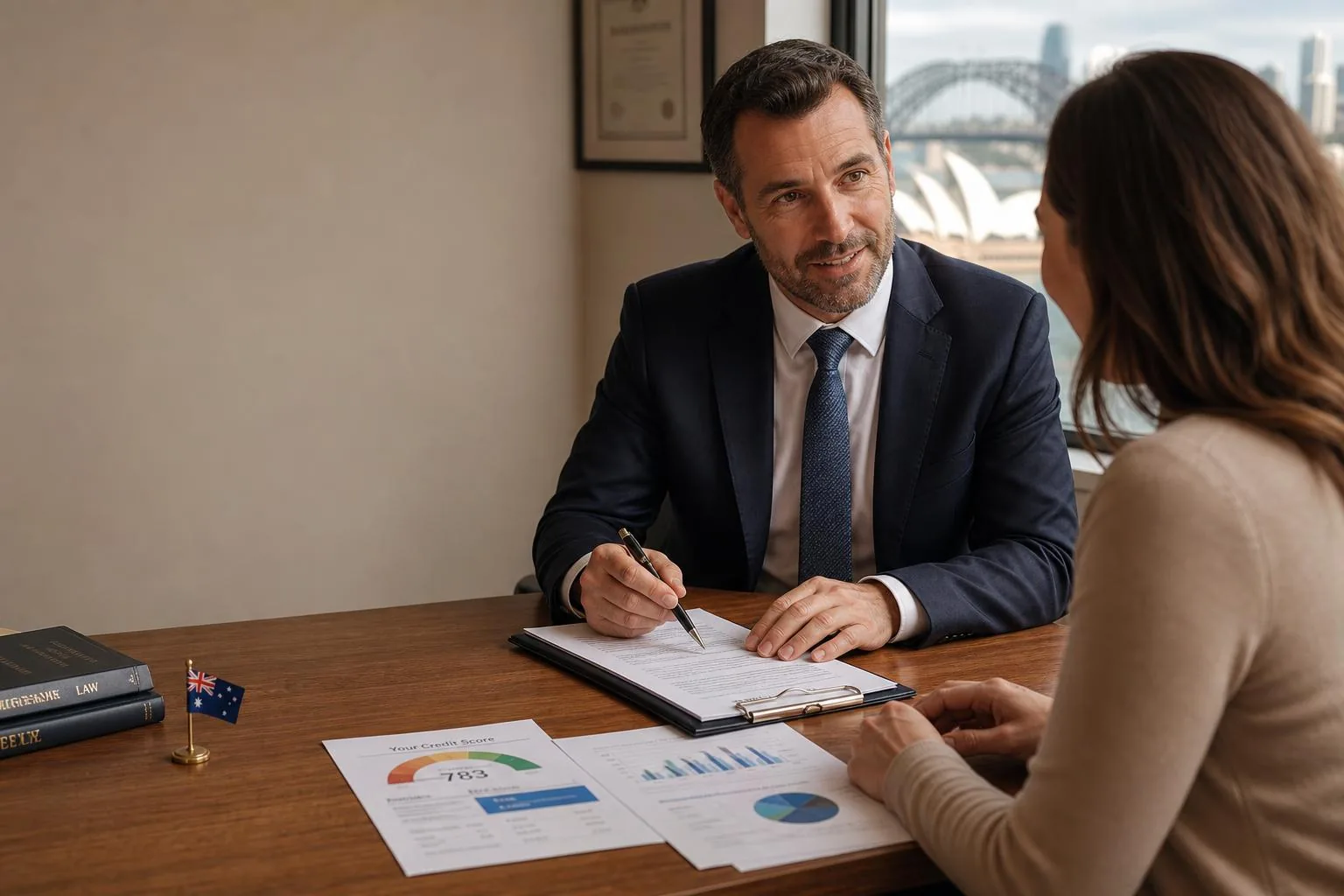 Featured image for How Do Debt Agreements Affect Credit Scores in Australia? - Capture an intimate overtheshoulder scene of a