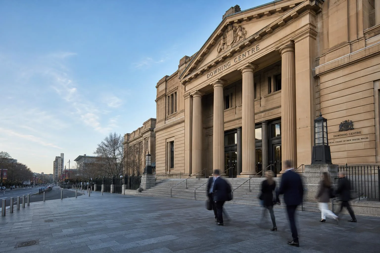 Featured image for How Does Sentencing Work in Australian Criminal Law? - Capture an exterior shot of the Downing Centre in S