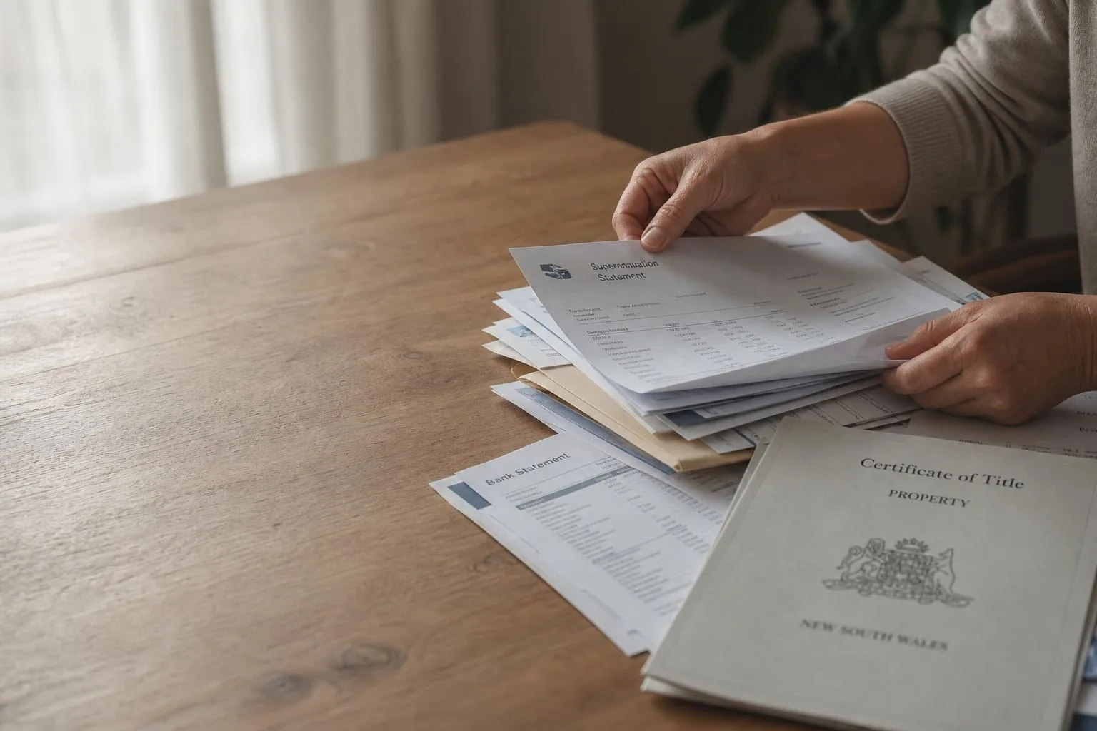 Featured image for How is Property Settlement Handled in Australia? - Capture a closeup of a persons hands sorting through a