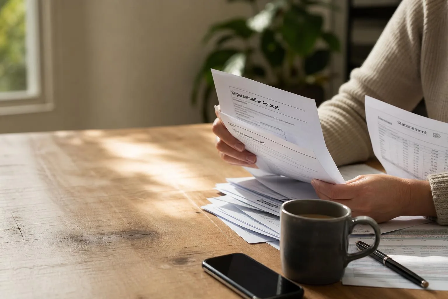 Featured image for How Superannuation is Split in Australian Divorces - An intimate eyelevel shot of a pair of hands sorting