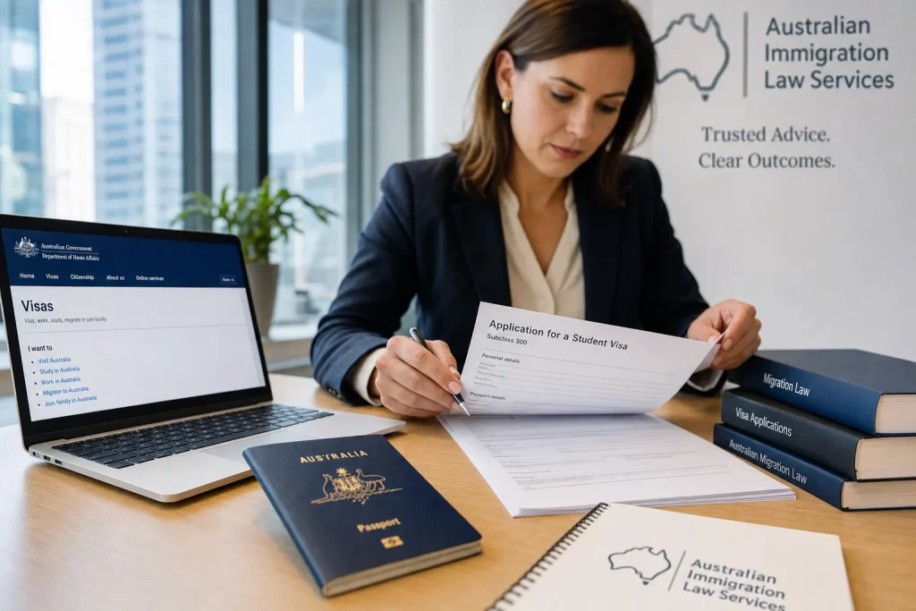 Australian Department of Home Affairs office and immigration paperwork — visa application trends 2026 — Law Tram