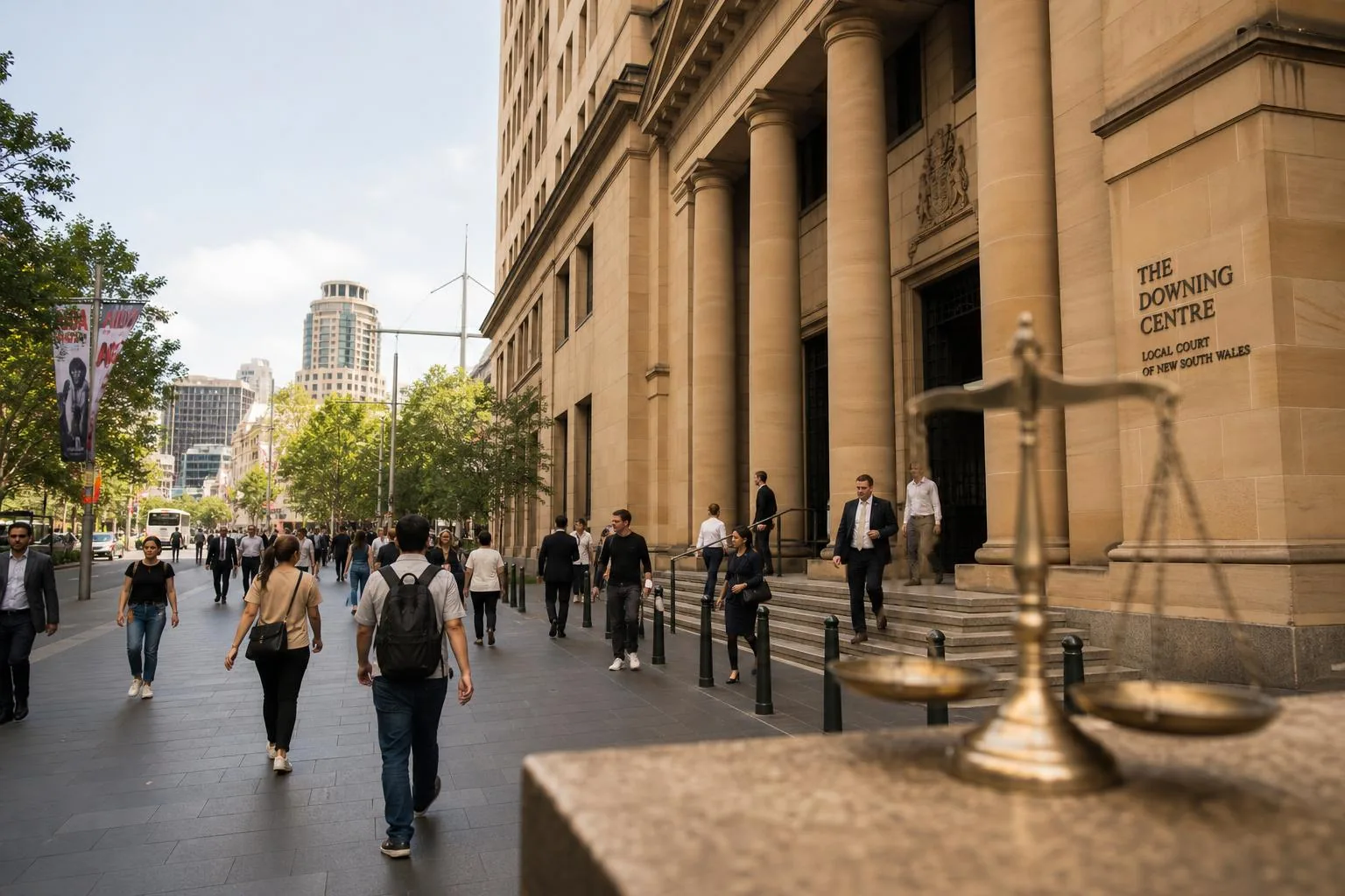 Featured image for What Are the Latest Trends in Workers' Compensation Claims? - Capture a bustling Sydney street scene outsi
