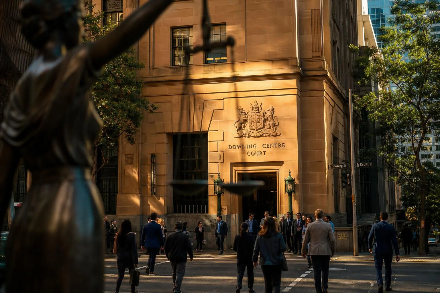Featured image for What Are the Sentencing Alternatives for Drug Offences in NSW? - A busy Sydney street scene outside the Do