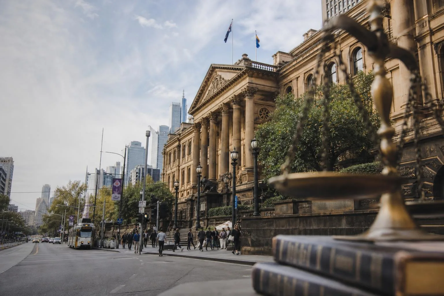 Featured image for When Can Demerit Points Lead to Licence Suspension in VIC? - A bustling Melbourne street scene during the