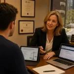 Featured image for How Does Online Defamation Work in Australia? - A scene capturing a professional legal consultants office