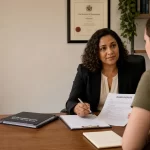 Featured image for How to Handle Bond Disputes in Queensland - A calm welllit office scene in Queensland where a solicitor is