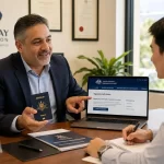 Featured image for How to Navigate Employer-sponsored Visa Changes in Australia - In a modern Australian immigration consulta