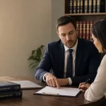 Featured image for How to Resolve Contract Disputes in Australia Today - A modern Australian law office interior with two pro