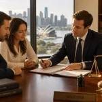 Featured image for How to Resolve Shareholder Disputes in Australia - An Australian solicitors office scene showing a profess