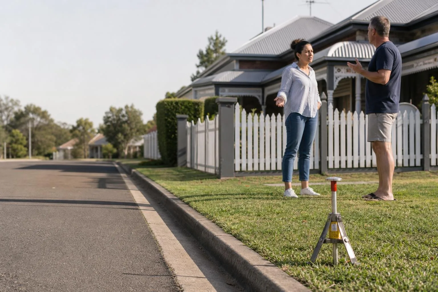 Featured image for What Are Easement Disputes in Property Law? - Capture a scene at an Australian suburban street focusing on