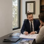 Featured image for What Are the Legal Steps for Off-the-plan Purchases? - A scene depicting a thoughtful consultation in a mo