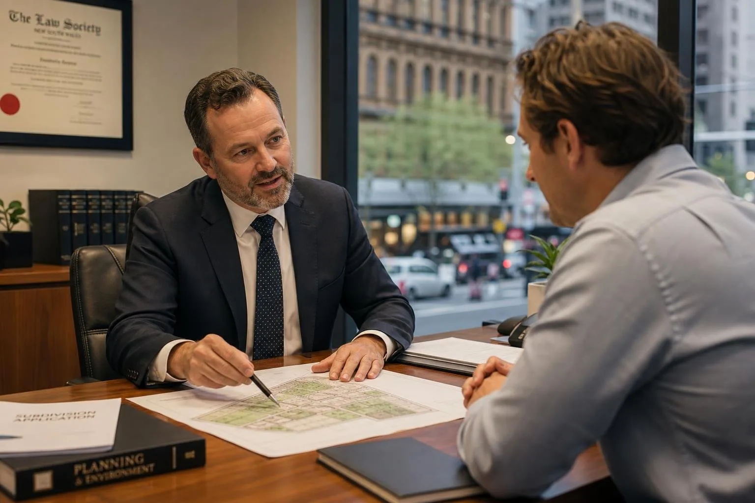 Featured image for What Are the Legal Steps for Subdivisions in NSW? - A contemporary Australian solicitors office setting fe
