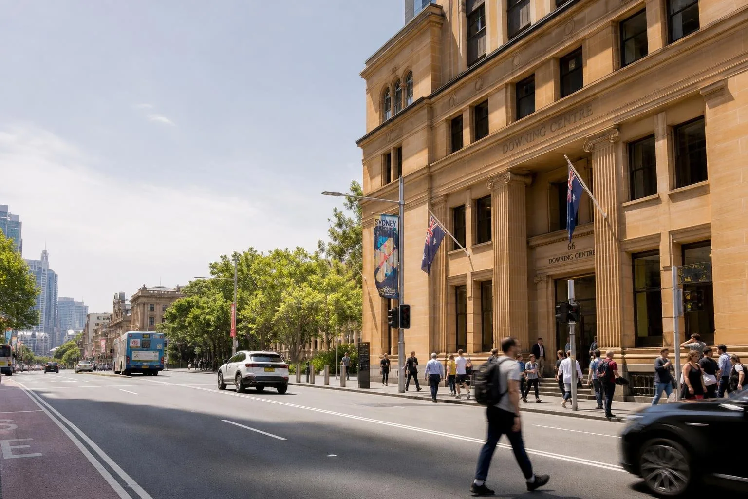 Featured image for What Are Your Rights after a Motor Vehicle Accident in NSW? - A bustling Sydney street scene at eye level