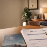 Featured image for When Can You Claim Asbestos Injury in Australia? - A closeup shot of a solicitors desk bathed in warm natu
